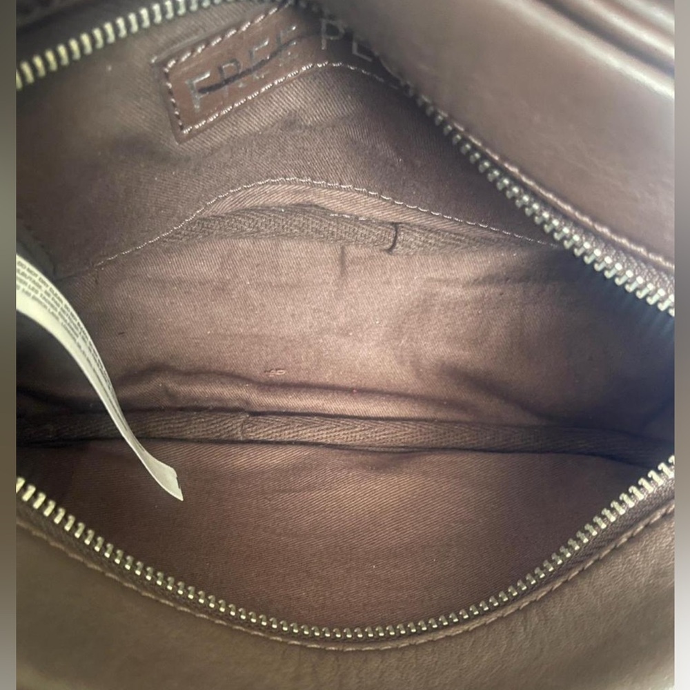 Free People Say Yes Bag Mini Chocolate Brown Leather Buckle Accents Boho Chic - Picture 5 of 8